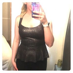Charlotte Russe Black Peplum Tank